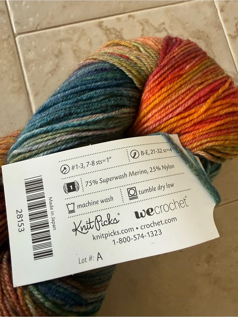 Muse Fingering Weight Yarn - Teal, Coral, Gold, Olive Multicolor - Elation